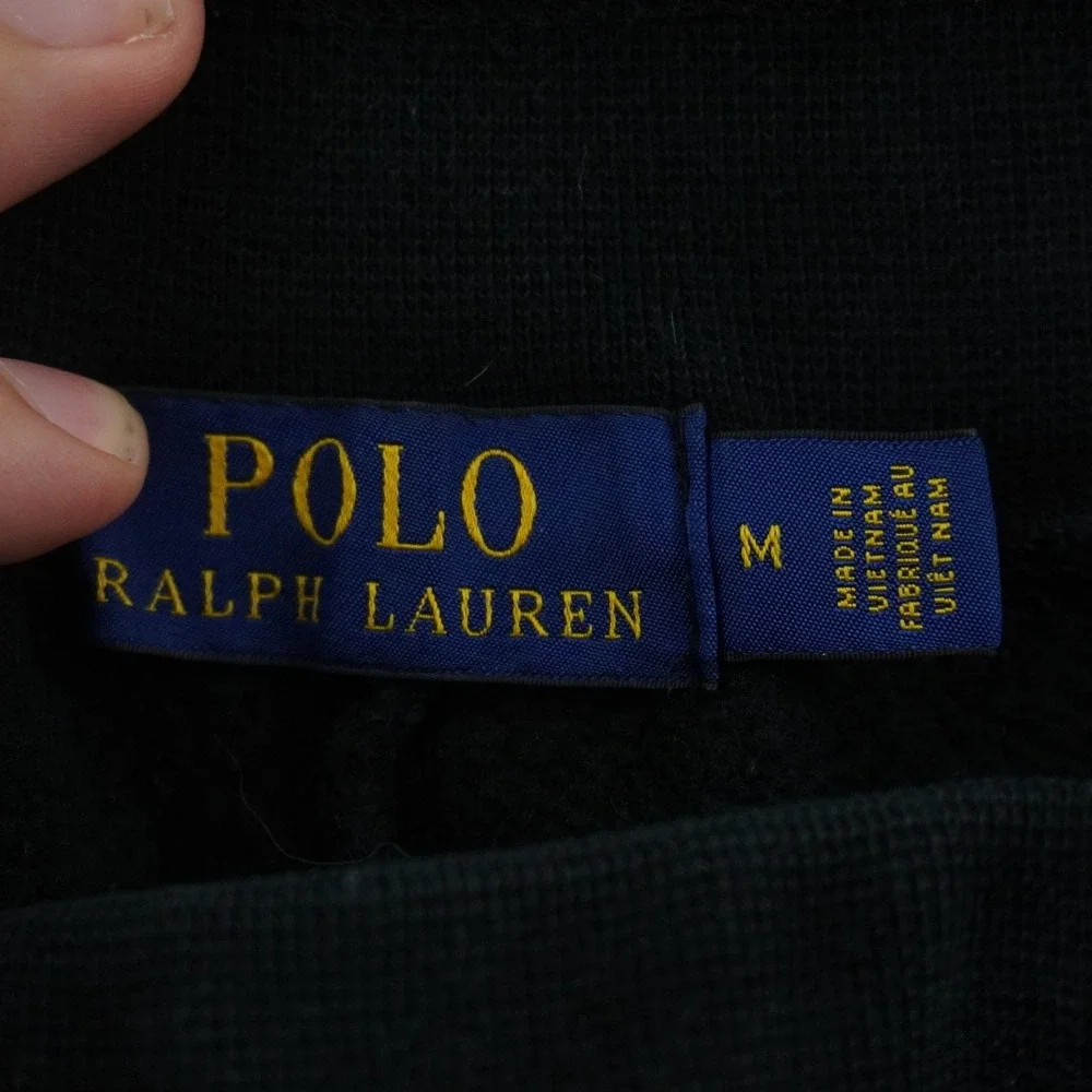 Polo Ralph Lauren Joggers Mens M Black Red Pony Embroidered Tapered Sweatpants